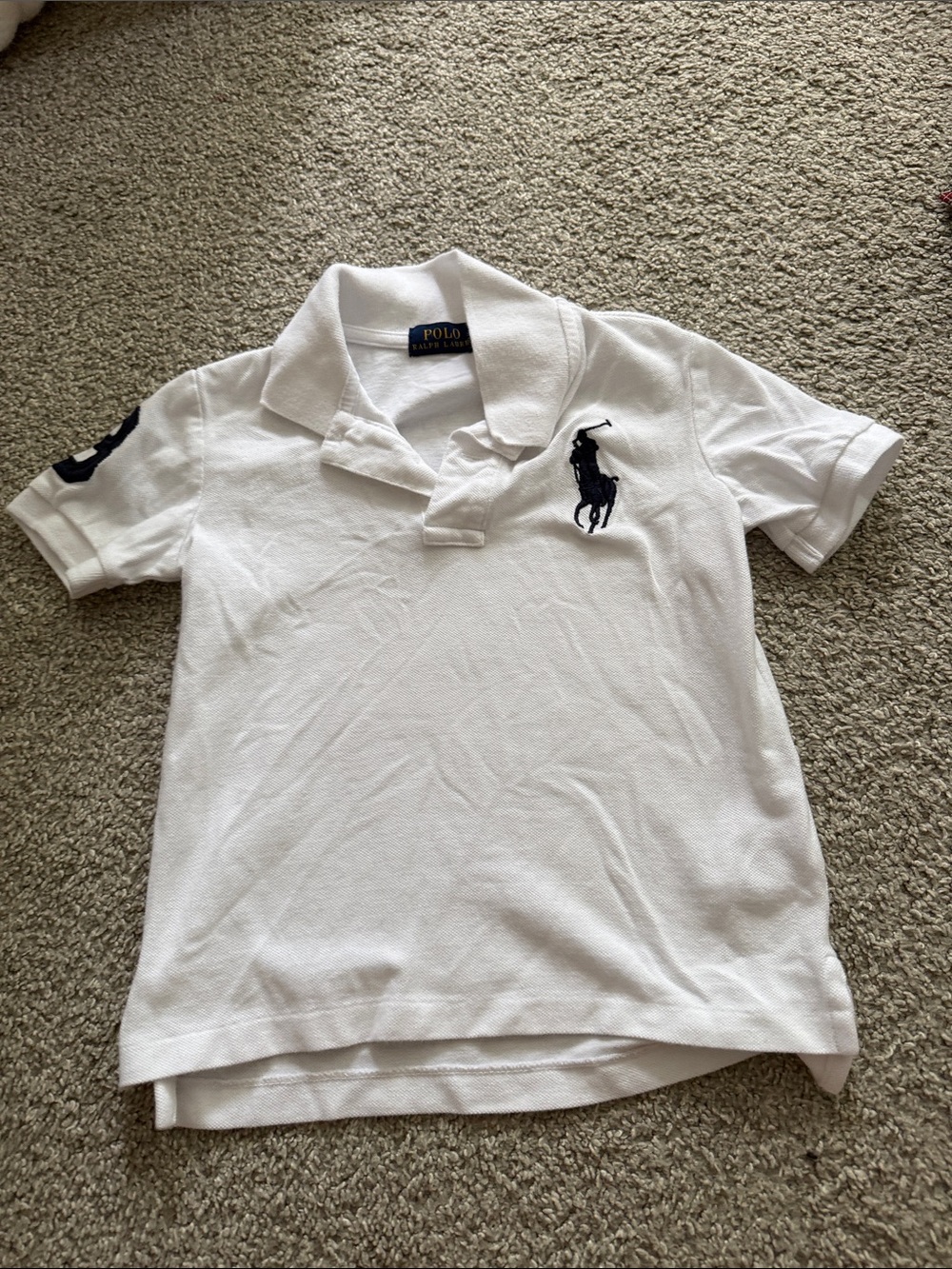 Ralph Lauren White Polo with Navy Pony